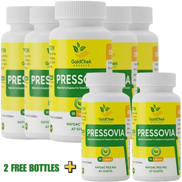 5 botlles of PRESSOVIA Plus 2 Free Packs